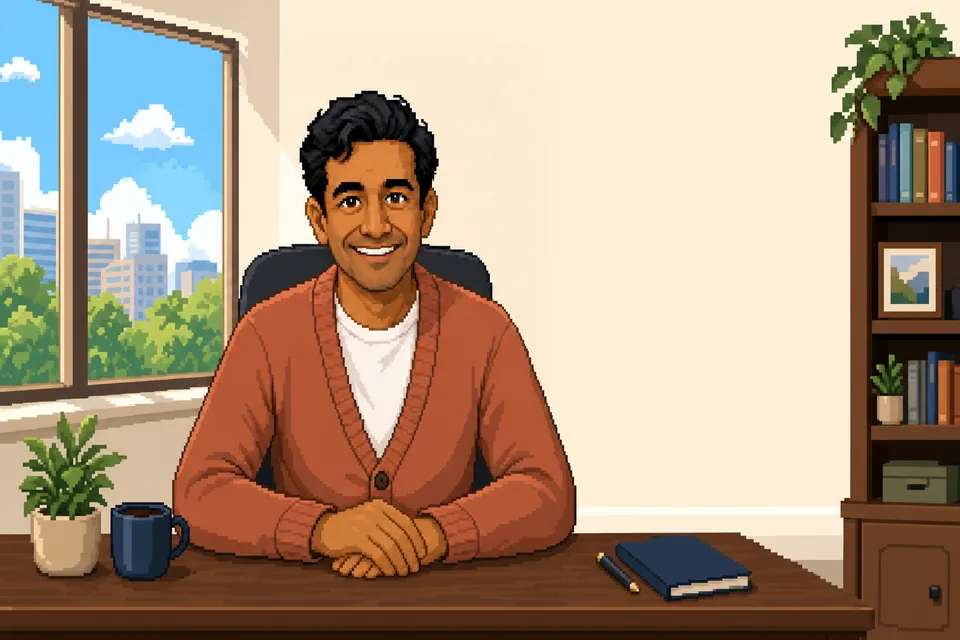 Otto at his desk.